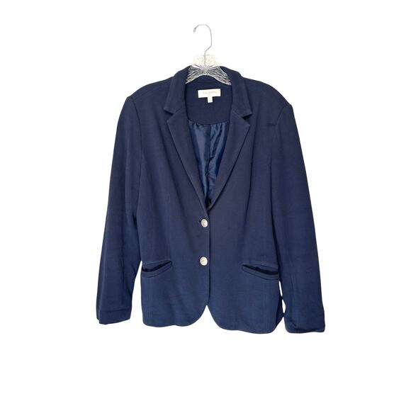 Talbots Blazer Blue Office Work Career Business Corporate Single Breasted Large - Picture 1 of 13